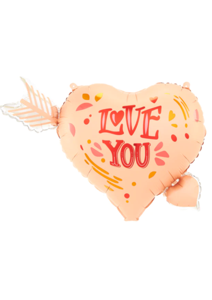 Balon foliowy serce ze strzałą LOVE YOU